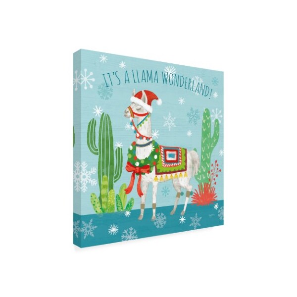 Trademark Fine Art Mary Urban 'Lovely Llamas Christmas V' Canvas Art, 14x14 - WAP10073-C1414GG