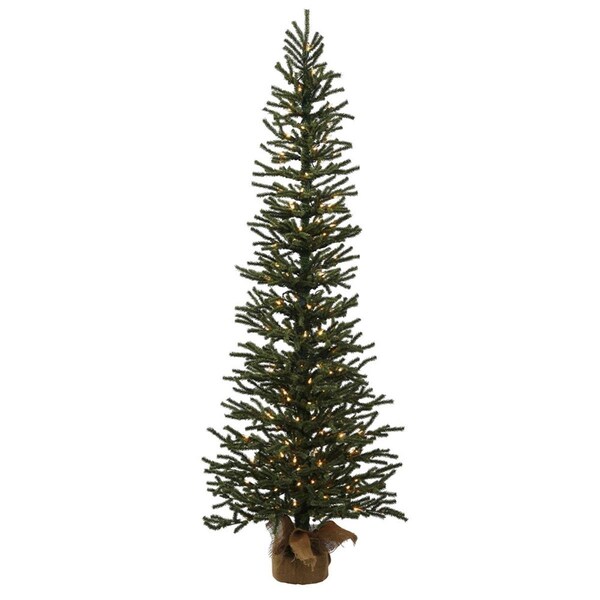 Vickerman 4 ft. x 16 in. Mini Pine Artificial Christmas Tree with 100 Warm White LED Light, 2PK - B166841LED