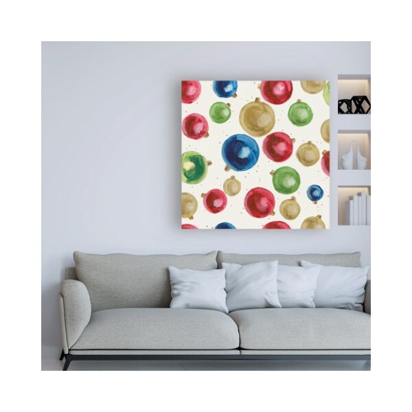 Trademark Fine Art Emily Adams 'Christmas Critters Bright Pattern IIB' Canvas Art, 18x18 - WAP11596-C1818GG