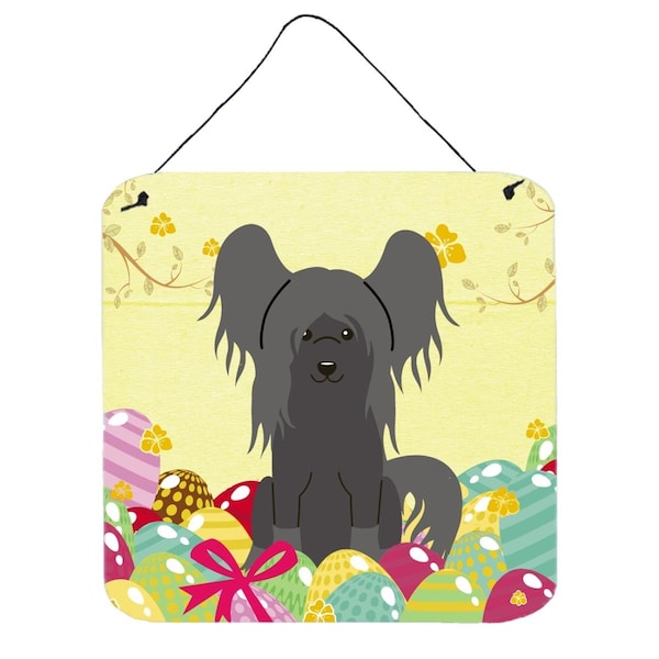 Carolines Treasures Easter Eggs Chinese Crested Black Wall or Door Hanging Prints - BB6112DS66