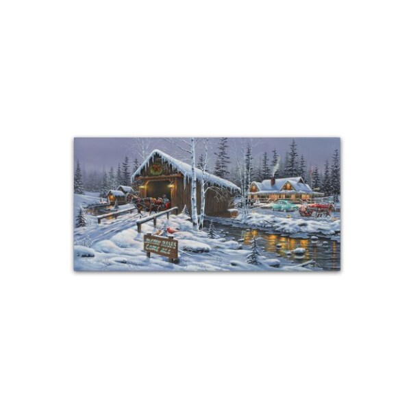 Trademark Fine Art Geno Peoples 'Holiday Gathering' Canvas Art, 12x24 - ALI19483-C1224GG