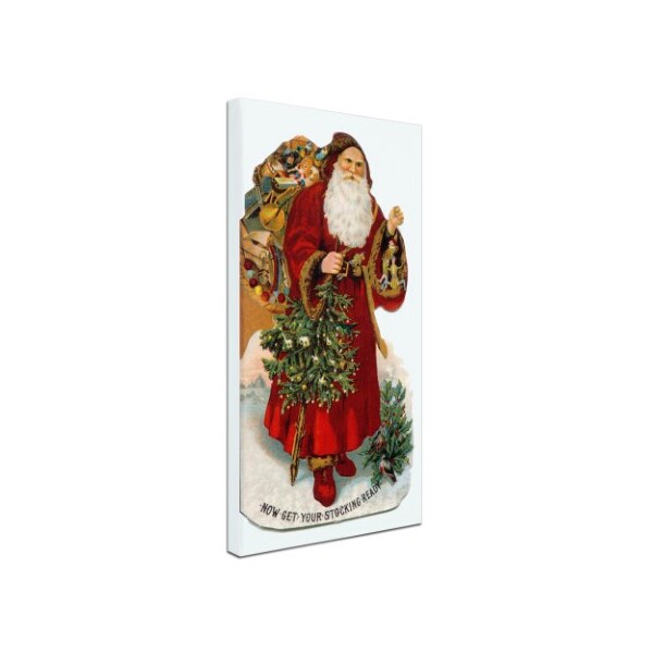 Trademark Fine Art Vintage Apple Collection 'Christmas Stocking Santa' Canvas Art, 16x32 - ALI6432-C1632GG