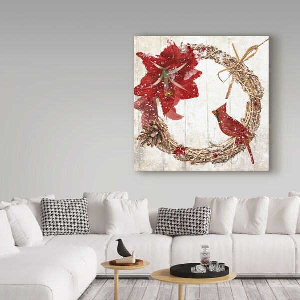 Trademark Fine Art Color Bakery 'Cardinal Christmas II' Canvas Art, 24x24 - ALI20883-C2424GG