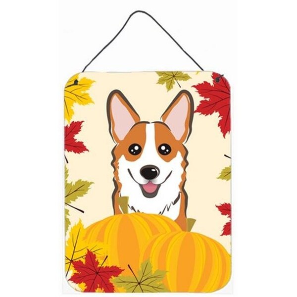 Carolines Treasures Carolines Treasures BB2060DS1216 Red Corgi Thanksgiving Wall or Door Hanging Prints - BB2060DS1216