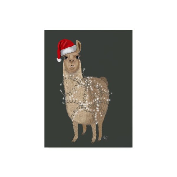 Trademark Fine Art Fab Funky 'Llama, Christmas Lights 1' Canvas Art, 18x24 - WAG00429-C1824GG