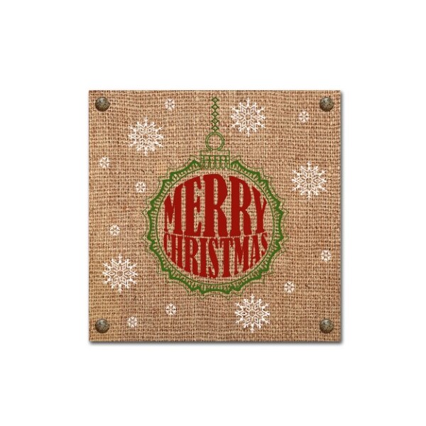 Trademark Fine Art Jean Plout 'Christmas On Burlap 3' Canvas Art, 18x18 - ALI17058-C1818GG