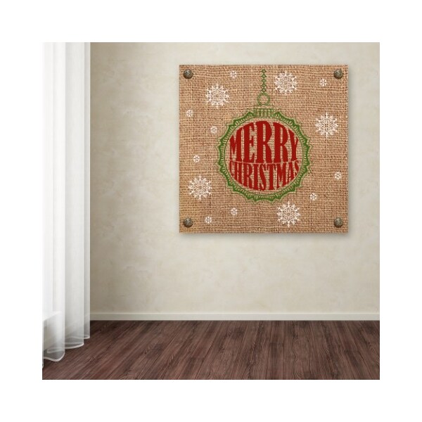 Trademark Fine Art Jean Plout 'Christmas On Burlap 3' Canvas Art, 18x18 - ALI17058-C1818GG