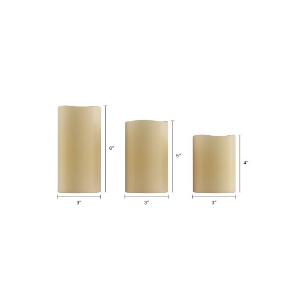 Hastings Home Hastings Home 3-piece LED Flameless Decorative Candles, Remote Controlled and Timer, 4, 5, 6-inch - 584807CRR