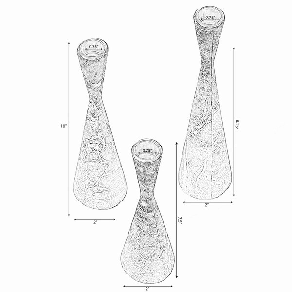 Fabulaxe Marble Resin Candle Holders - Pack of 18 Gray Decorative Taper Candlesticks for Home Decor,  - QI004063.GY.6
