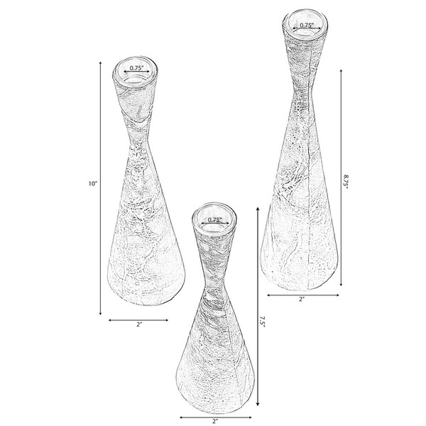 Fabulaxe Marble Resin Candle Holders - Pack of 18 Gray Decorative Taper Candlesticks for Home Decor,  - QI004063.GY.6
