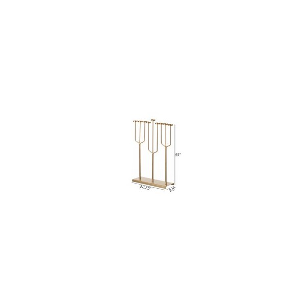 Vintiquewise Hanukkah Menorah, 9 Branch Tea Light Candle Holders, Gold - QI004643.DG.L