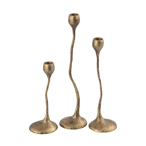 Elk Signature Rosen Candleholder, Set of 3 Brass - H0897-10924/S3