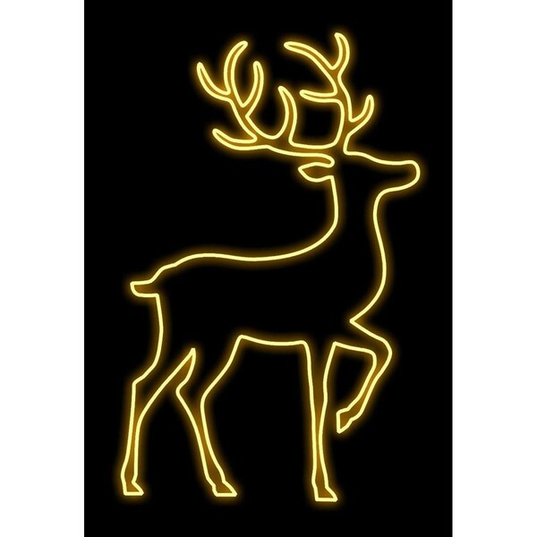 Queens Of Christmas 4 ft. Deer Neon Flex Ground Mount, Warm White - WL-MTNF-DEER-04-WW