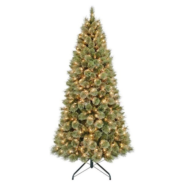 Puleo Asia Ltd 357-4048-T70C4 Artificial Tree, 7 ft, Cashmere Monterey Pine Family, CUL adaptor, Warm White LED - 3574048T70LW4CUL