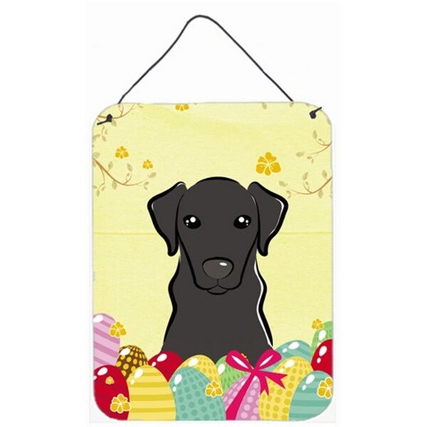 Carolines Treasures Black Labrador Easter Egg Hunt Wall or Door Hanging Prints - BB1917DS1216