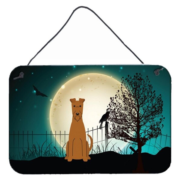 Carolines Treasures Halloween Scary Irish Terrier Wall or Door Hanging Prints - BB2252DS812