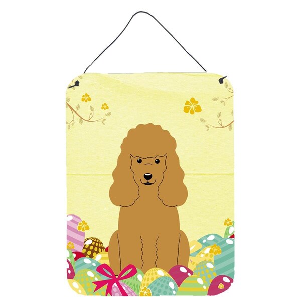 Carolines Treasures Easter Eggs Poodle Tan Wall or Door Hanging Prints - BB6069DS1216