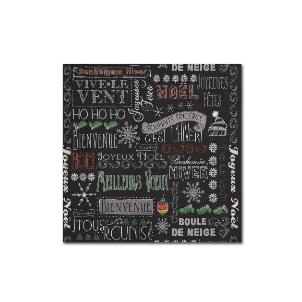 Trademark Fine Art Fiona Stokes-Gilbert 'Chalk Christmas F Patt' Canvas Art, 24x24 - ALI13686-C2424GG