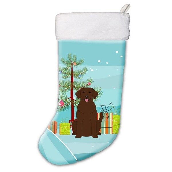 Carolines Treasures Carolines Treasures BB4181CS Merry Christmas Tree Chocolate Labrador Christmas Stocking - BB4181CS