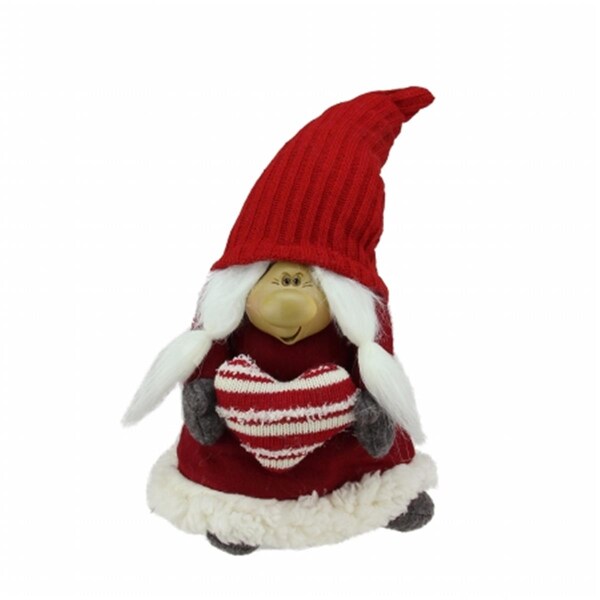 Northlight Seasonal Red and Gray Portly Smiling Woman Gnome Table Top Christmas Figure - 31751877