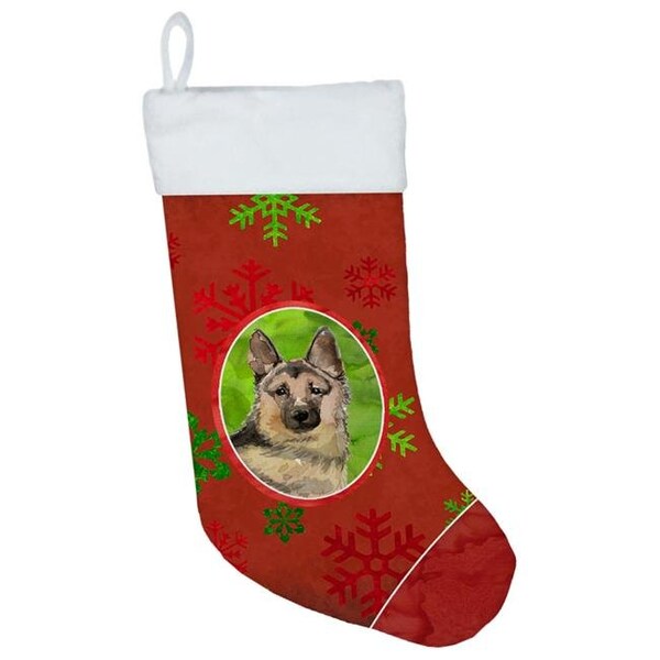 Carolines Treasures Carolines Treasures CK3990CS Christmas Snowflakes German Shepherd Christmas Stocking - CK3990CS