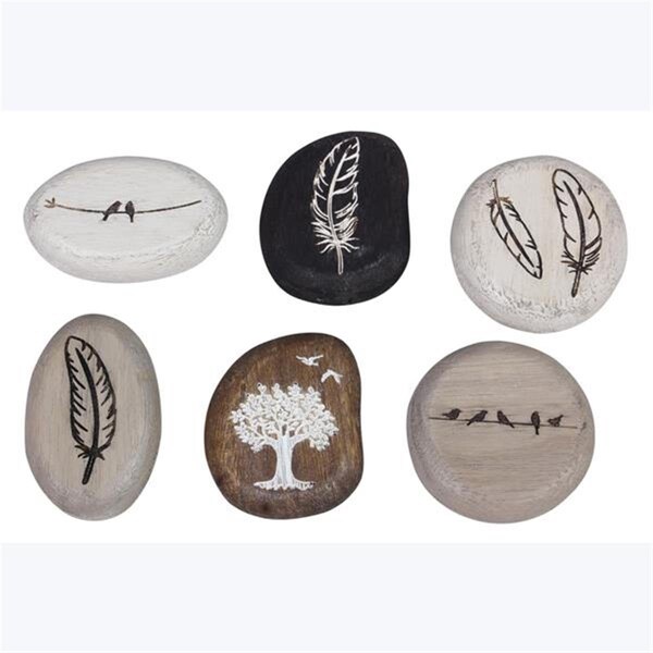 Youngs 5 in. Wood Home Tokens, Assorted Style - Set of 6 - 12467