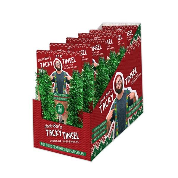 Rarity Uncle Bobs Christmas Light Up Tinsl Garland Suspenders, 24PK - RA3310949