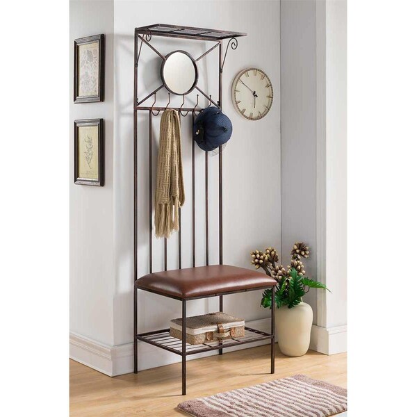 Kb 73 x 24.5 x 19 in. Metal Hall Tree - Copper - M13