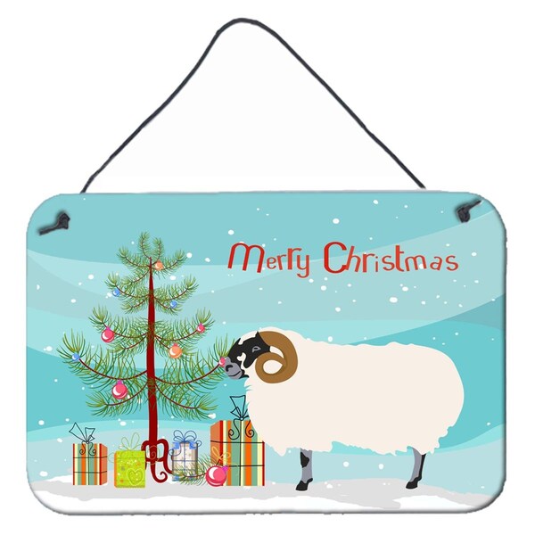 Carolines Treasures Scottish Blackface Sheep Christmas Wall or Door Hanging Prints - BB9340DS812