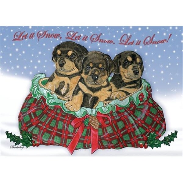 Pipsqueak Productions Pipsqueak Productions C491 Rottweiler Pups Christmas Boxed Cards - Pack of 10 - C491