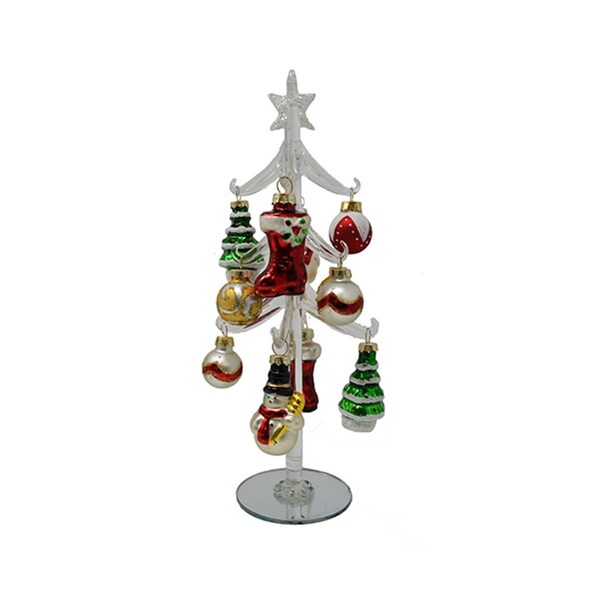 Ls Arts Clear Tree Classic Christmas 10 in. with 12 Ornamants - XM-1185
