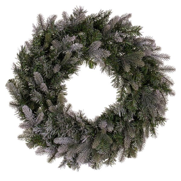 Vickerman 24 in. Frosted Douglas Fir 270 Tips Wreath, Green - K224724
