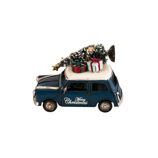Homeroots C19060s Mini Cooper Christmas Sculpture - 401195