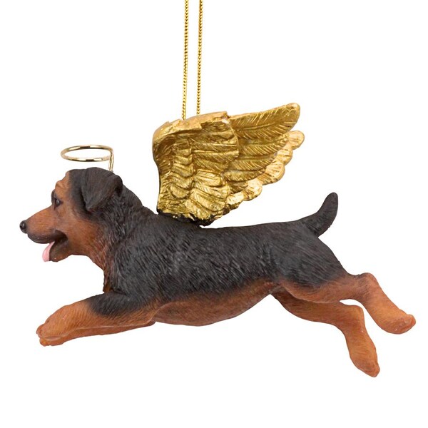 Design Toscano Honor the Pooch: Rottweiler Holiday Dog Angel Ornament - JH170727