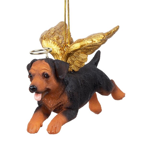 Design Toscano Honor the Pooch: Rottweiler Holiday Dog Angel Ornament - JH170727