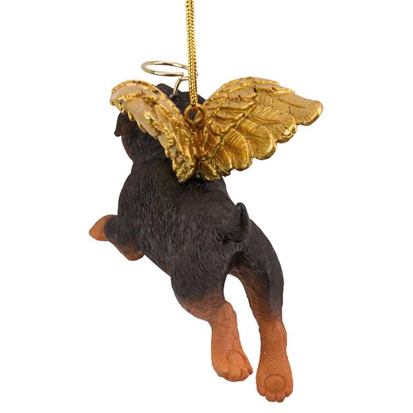 Design Toscano Honor the Pooch: Rottweiler Holiday Dog Angel Ornament - JH170727