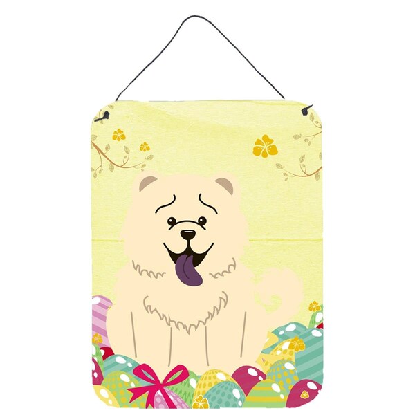 Carolines Treasures Easter Eggs Chow Chow White Wall or Door Hanging Prints - BB6140DS1216
