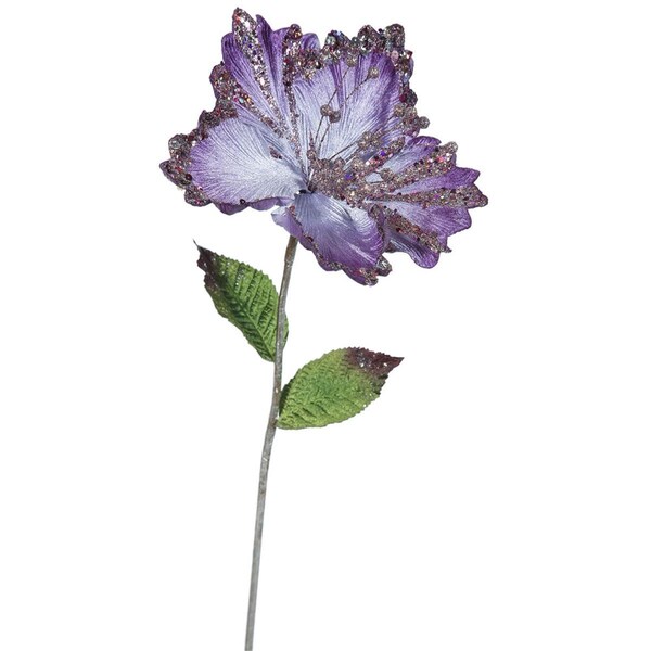 Vickerman 23 in. Purple Hibiscus 8 in. Flower, 3PK - OF160306