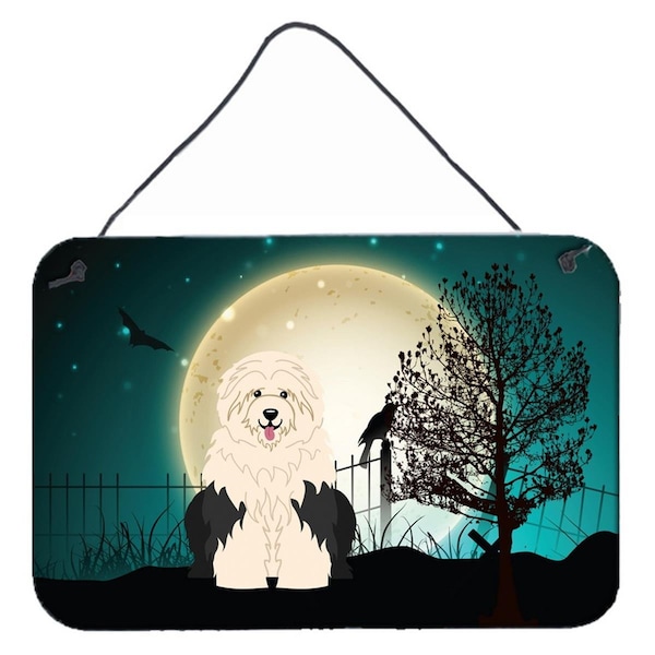 Carolines Treasures Halloween Scary Old English Sheepdog Wall or Door Hanging Prints - BB2286DS812