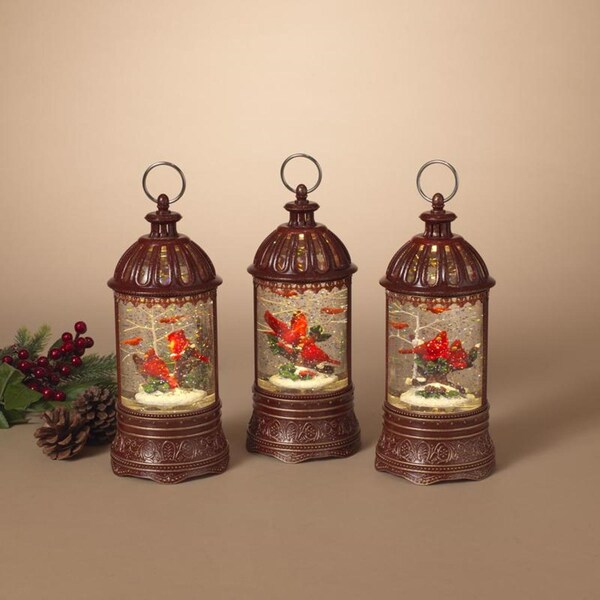 L & L Gerson 10 in. Glass/Metal Musical Spinning Water Globe Multicolored Lantern - 2589760