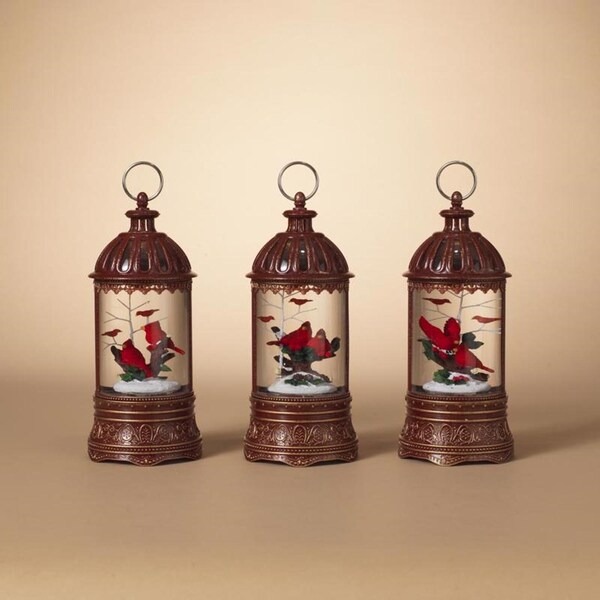 L & L Gerson 10 in. Glass/Metal Musical Spinning Water Globe Multicolored Lantern - 2589760