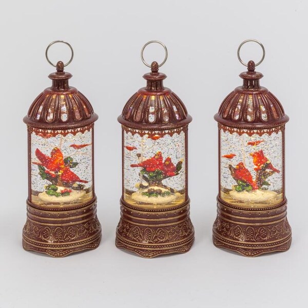 L & L Gerson 10 in. Glass/Metal Musical Spinning Water Globe Multicolored Lantern - 2589760