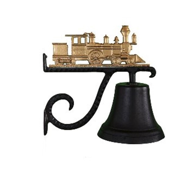 Swivel Cast Bell With Gold Bronze Train Ornament - SW846584