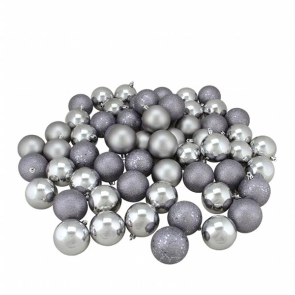Northlight Seasonal Northlight Seasonal 31744258 Shatterproof Pewter Gray 4-Finish Christmas Ball Ornaments - 31744258