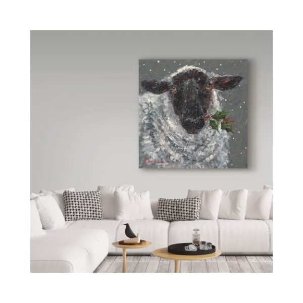 Trademark Fine Art Mary Miller Veazie 'Wren The Christmas Sheep' Canvas Art, 18x18 - ALI31258-C1818GG