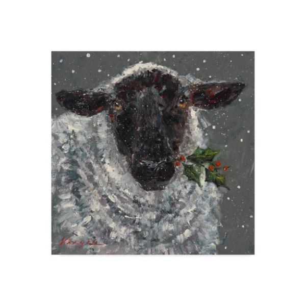 Trademark Fine Art Mary Miller Veazie 'Wren The Christmas Sheep' Canvas Art, 18x18 - ALI31258-C1818GG