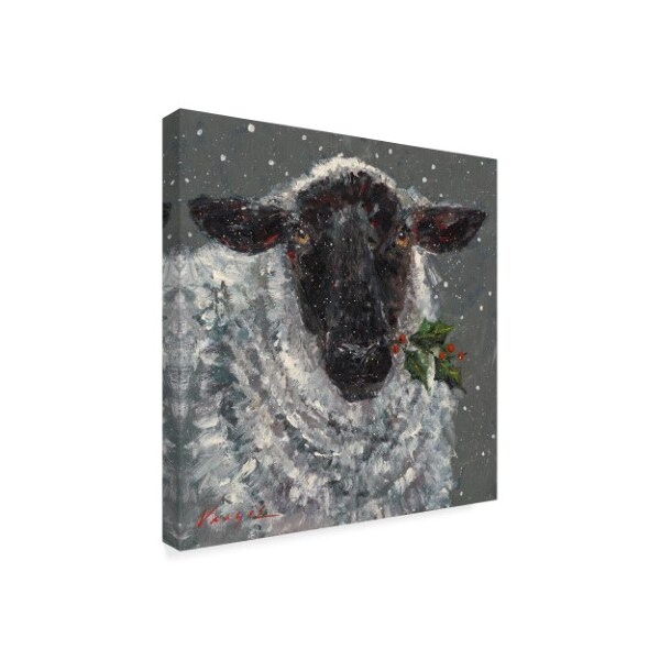 Trademark Fine Art Mary Miller Veazie 'Wren The Christmas Sheep' Canvas Art, 18x18 - ALI31258-C1818GG