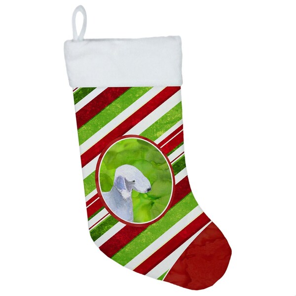 Carolines Treasures 11 x 18 in. Bedlington Terrier Winter Snowflakes Christmas Stocking - SS4552-CS