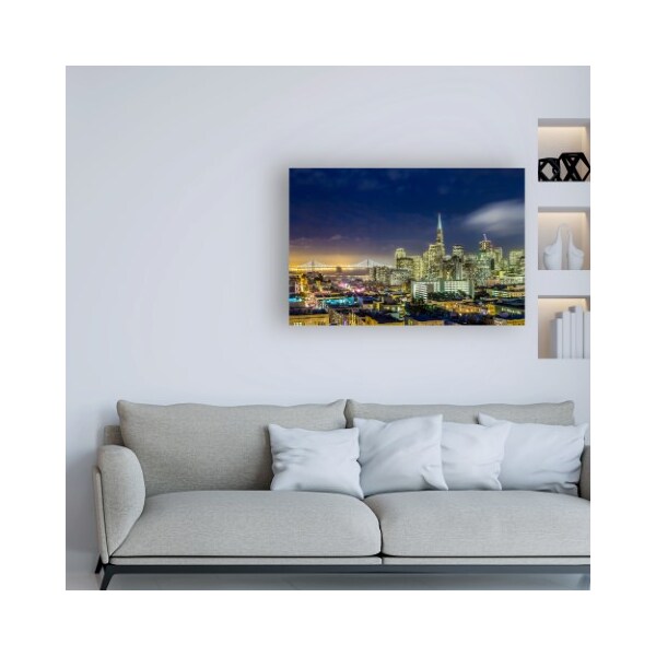Trademark Fine Art Dave Gordon 'San Francisco Holiday Lights' Canvas Art, 22x32 - IC00739-C2232GG