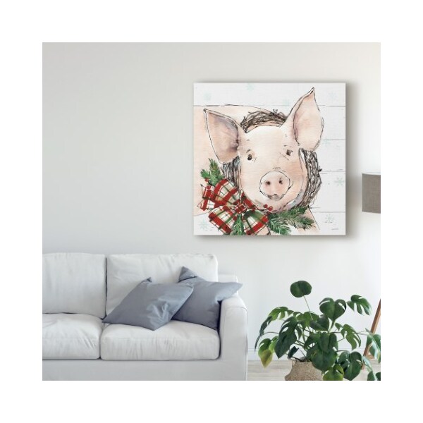 Trademark Fine Art Anne Tavoletti 'Holiday On The Farm Vii On Gray' Canvas Art, 35x35 - WAP08804-C3535GG